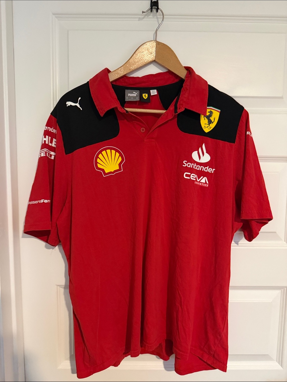 Puma Red and Black Ferrari Team Polo. Size XXL